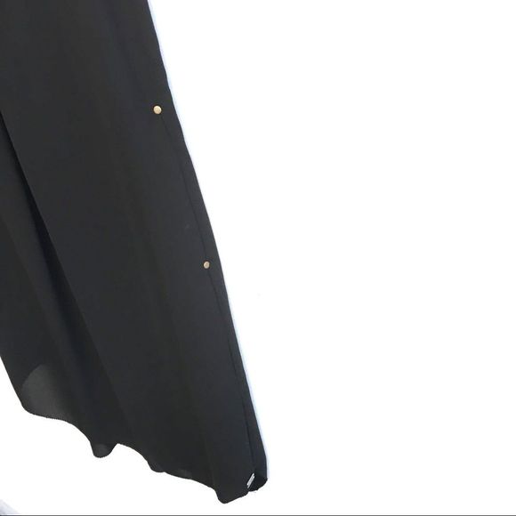 MONK & LOU Black Short Sleeve V-Neck Mini Shift Dress XXS - Picture 3 of 8